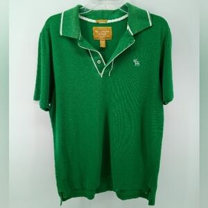 Abercrombie & Fitch Muscle Shirt Green Polo Juniors XL 100 % Cotton Top